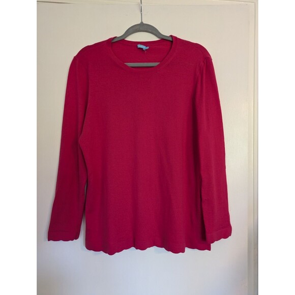 J. McLaughlin Marais Cashmere Blend Crew Neck Pink Sweater Size XL - Picture 1 of 5